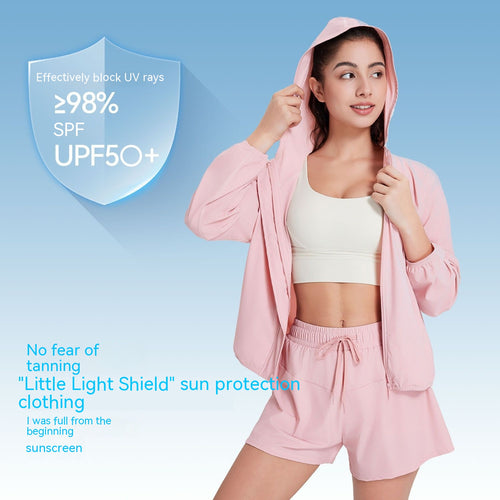 Hooded Thin Anti-DDoS Workout Clothes Women's Sports Casual Jacket