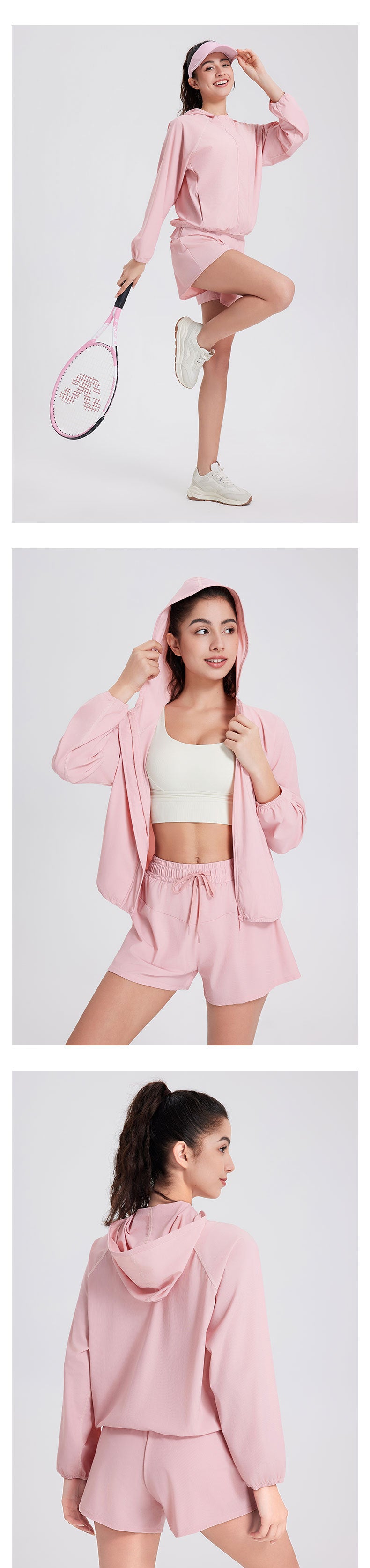 Hooded Thin Anti-DDoS Workout Clothes Women's Sports Casual Jacket