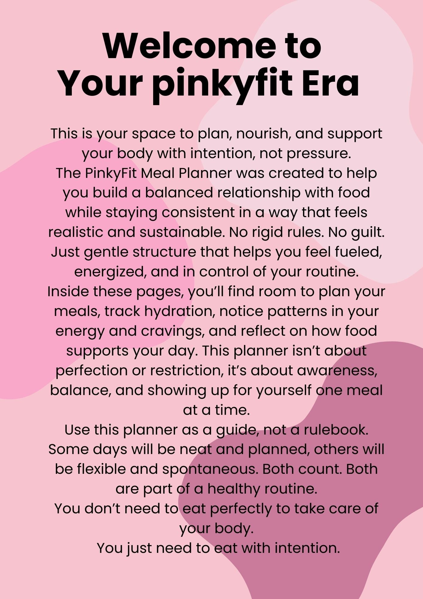 PinkyFit 7-Day Digital Meal Planner PDF | Cute Weekly Meal Tracker, Wellness & Nutrition Planner for Women | Printable & iPad Friendly